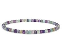 Wise Crystals Cube Cut Beaded Bracelet Healing Stone Metaphysical Calming Properties Health (Fluorit)