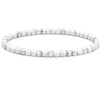 Wise Crystals Cube Cut Beaded Bracelet Healing Stone Metaphysical Calming Properties Health (Howlit)