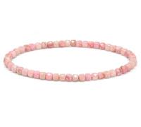 Wise Crystals Cube Cut Beaded Bracelet Healing Stone Metaphysical Calming Properties Health (Peruvian Pink Opa)