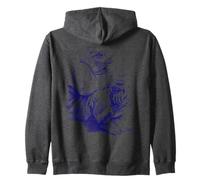 Wise Frog Zen Japanese Print Art Vintage Zip Hoodie