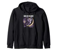 Wise in Silence Owl Moon Starry Night Zip Hoodie
