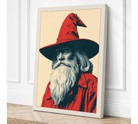 Wise Man with Crimson Bird Canvas Wall Art Print 18x12 Inch