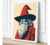 Wise Man with Crimson Bird Canvas Wall Art Print 18x12 Inch