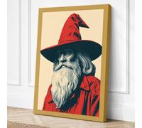 Wise Man with Crimson Bird Canvas Wall Art Print 18x12 Inch