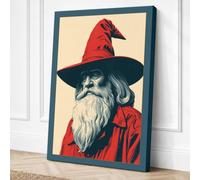 Wise Man with Crimson Bird Canvas Wall Art Print 18x12 Inch