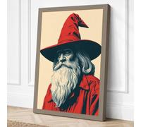 Wise Man with Crimson Bird Canvas Wall Art Print 18x12 Inch