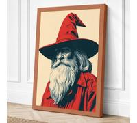 Wise Man with Crimson Bird Canvas Wall Art Print 18x12 Inch