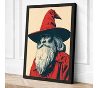 Wise Man with Crimson Bird Canvas Wall Art Print 18x12 Inch