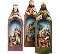 Wise Men Nativity Figures Statue, Christmas Nativity Collections Resin Crafts, Three Kings Figurine Roman Kings Nativity Set qzjijosen (3 Colors)
