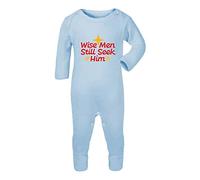 Wise Men Still Seek him [BCX] Baby Romper Jumpsuit with feet, 0-3 Months, Pastel Blue