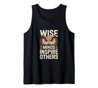 Wise Minds Inspire Others Motivational Owl Quote Tank Top