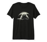 Wise Monkey Smoking Halftone Retro Art Primate Design Premium T-Shirt