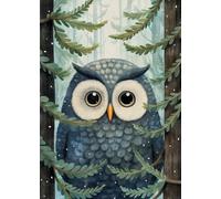 Wise Old Little Owl Birthday Card - Large A5
