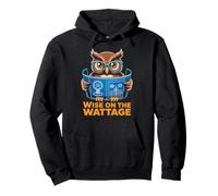 Wise on the Wattage Owl Blueprint Design Pullover Hoodie