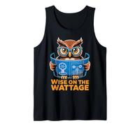 Wise on the Wattage Owl Blueprint Design Tank Top