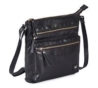 Wise Owl Accessories Real Leather Small Crossbody Handbags & Purses for Women -Premium Crossover Over the Shoulder Bag (Black Nappa)