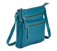Wise Owl Accessories Real Leather Small Crossbody Handbags & Purses for Women -Premium Crossover Over the Shoulder Bag (Turquoise Green Nappa)