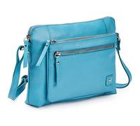 Wise Owl Accessories Small Soft Pebbled Real Leather Crossbody Handbags Purses Triple Zip Premium Sling Crossover Shoulder Bag for Women Gift (Air Blue Nappa)