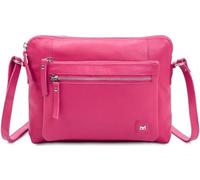 Wise Owl Accessories Small Soft Pebbled Real Leather Crossbody Handbags Purses Triple Zip Premium Sling Crossover Shoulder Bag for Women Gift (Hot Pink Nappa)