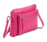 Wise Owl Accessories Small Soft Pebbled Real Leather Crossbody Handbags Purses Triple Zip Premium Sling Crossover Shoulder Bag for Women Gift (Hot Pink Nappa)