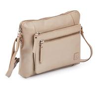 Wise Owl Accessories Small Soft Pebbled Real Leather Crossbody Handbags Purses Triple Zip Premium Sling Crossover Shoulder Bag for Women Gift (Beige Nappa)