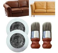 Wise Owl Furniture Salve for Leather - Leather Furniture Restorer & Conditioner with Boar Bristle Brush - Revive and Protect Your Leather Furniture (2PCS)