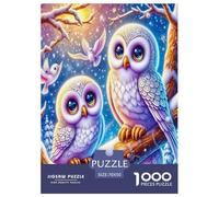 Wise Owl Jigsaw Puzzles Puzzles for Adults Kids. 1000 Piece Cartoon Colorful Animals Great Gifts Challenge Toy Educational Game Home Decoration for Educational Games Gifts 70x50cm/1000pcs