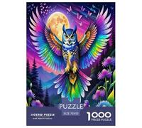 Wise Owl Jigsaw Puzzles Puzzles for Adults Kids. 1000 Pieces Cartoon Colorful Animals Impossible Challenge Toy Educational Games Home Decoration for Educational Games Gifts 70x50cm/1000pcs