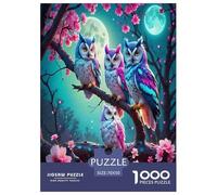 Wise Owl Jigsaw Puzzles Puzzles for Adults Kids. 1000 Pieces Cartoon Colorful Animals Whimsical Challenge Toy Educational Games Home Decoration for Adults& Kids Age 14 Years Up 70x50cm/1000pcs