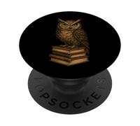 Wise Owl Monocle Books Scholar Academic Art PopSockets Adhesive PopGrip
