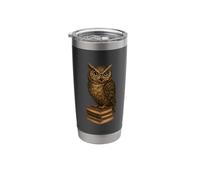 Wise Owl Monocle Books Scholar Academic Art Stainless Steel Insulated Tumbler
