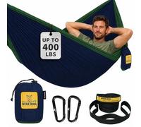Wise Owl Outfitters Camping Hammocks - Portable Hammock for Outdoor, Indoor, Single Use w/Tree Straps - Backpacking, Travel, and Camping Accessories, Navy & Forrest