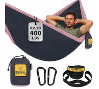 Wise Owl Outfitters Hammock for Camping Single Hammocks Gear for The Outdoors Backpacking Survival or Travel - Portable Lightweight Parachute Nylon SO Charcoal Rose