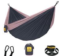 Wise Owl Outfitters Hammock for Camping Single Hammocks Gear for The Outdoors Backpacking Survival or Travel - Portable Lightweight Parachute Nylon SO Charcoal Rose