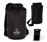 Wise Owl Outfitters Waterproof Dry Bag Backpack - Thick, Durable Water Bag for Kayaking, Camping, Boating, Beach and Outdoor Water Sports - Black, 10L