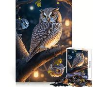 Wise Owl Perched 1000 Pieces Jigsaw Puzzles for Adults Sharp Memory Serene Escape Neat Edges Ideal Present (38x26cm)