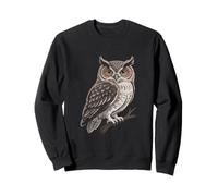 Wise Owl Perched Illustration Symbol of Wisdom & Nature Sweatshirt