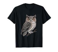 Wise Owl Perched Illustration Symbol of Wisdom & Nature T-Shirt