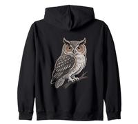 Wise Owl Perched Illustration Symbol of Wisdom & Nature Zip Hoodie