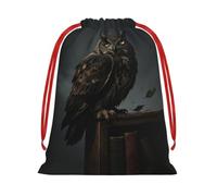 Wise Owl Print Custom Halloween Drawstring Gift Bag Storage Sack