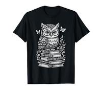 Wise Owl Reading Book Lover Nature Aesthetic Design T-Shirt