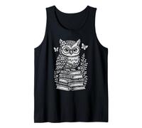 Wise Owl Reading Book Lover Nature Aesthetic Design Tank Top