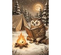 Wise Owl Reading Journal: Winter Camping College Ruled Notebook for Book Lovers & Nature Enthusiasts