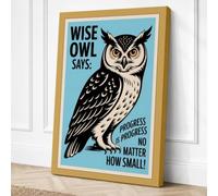 Wise Owl Says Typography Canvas Wall Art Print 18x12 Inch