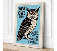 Wise Owl Says Typography Canvas Wall Art Print 18x12 Inch