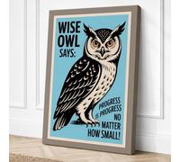 Wise Owl Says Typography Canvas Wall Art Print 18x12 Inch