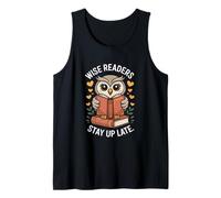 Wise Readers Stay Up Late Owl Book Lovers Tank Top