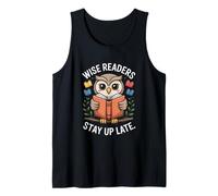 Wise Readers Stay Up Late Owl Book Lovers Tank Top