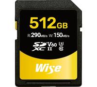 Wise SDXC UHS-II V60 512GB R:290MBs / W:150MBs WI-SD-S512