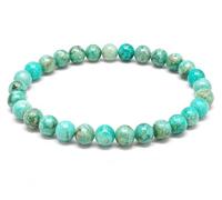 Wise Skies 6mm Crystal Stone Bracelets Beaded Bands Elastic No Clasp Bracelets For Healing Chakra Fashion Style (Angelit)